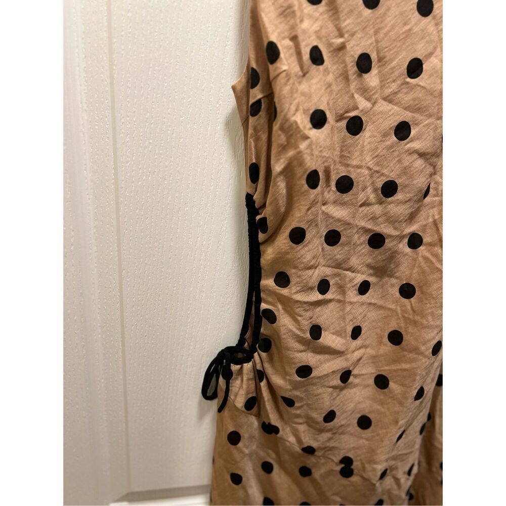 MON RENN LUCINDA MIDI DRESS IN MOCHA POLKA DOT size S NWT$199 - Picture 8 of 11